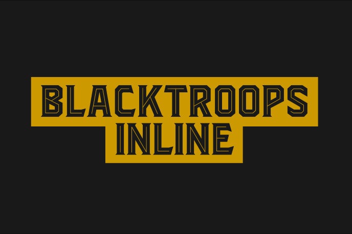 Ejemplo de fuente Blacktroops Inline