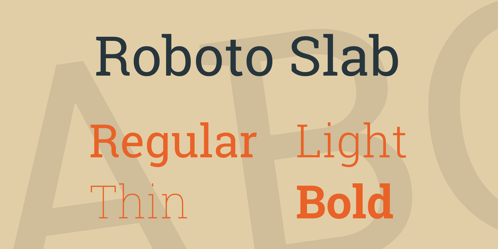 Ejemplo de fuente Roboto Slab Light