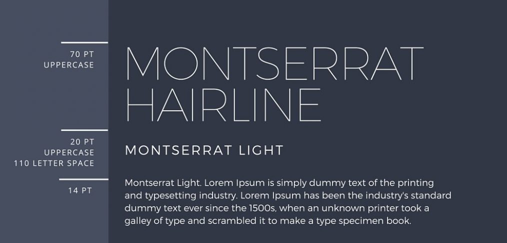 Ejemplo de fuente Montserrat Light Italic
