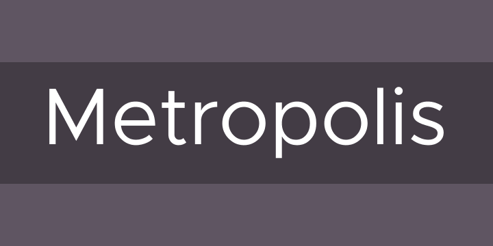 Ejemplo de fuente Metropolis Regular Italic