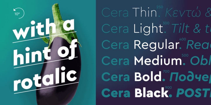 Ejemplo de fuente Cera Pro Light Italic