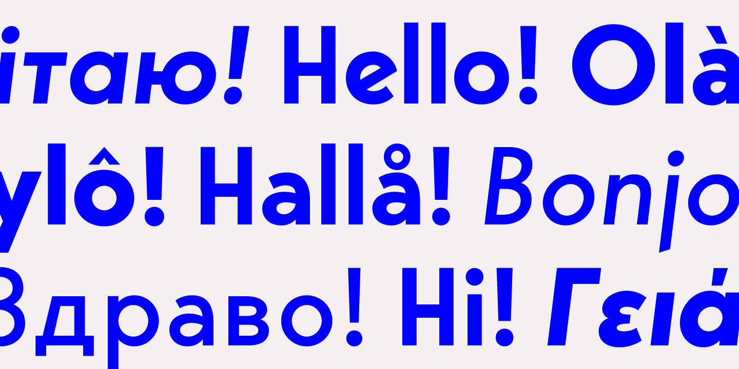 Ejemplo de fuente Bergen Sans Italic