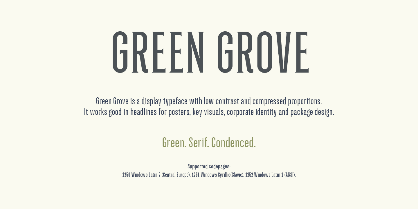 Ejemplo de fuente Green Grove Bold