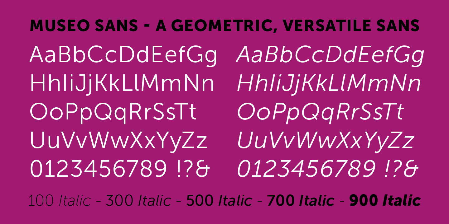 Ejemplo de fuente Museo Sans 300 Italic