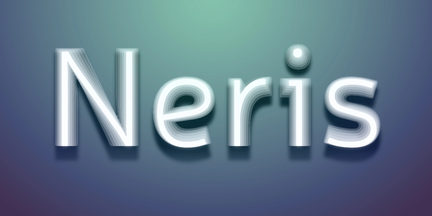 Ejemplo de fuente Neris Light Italic
