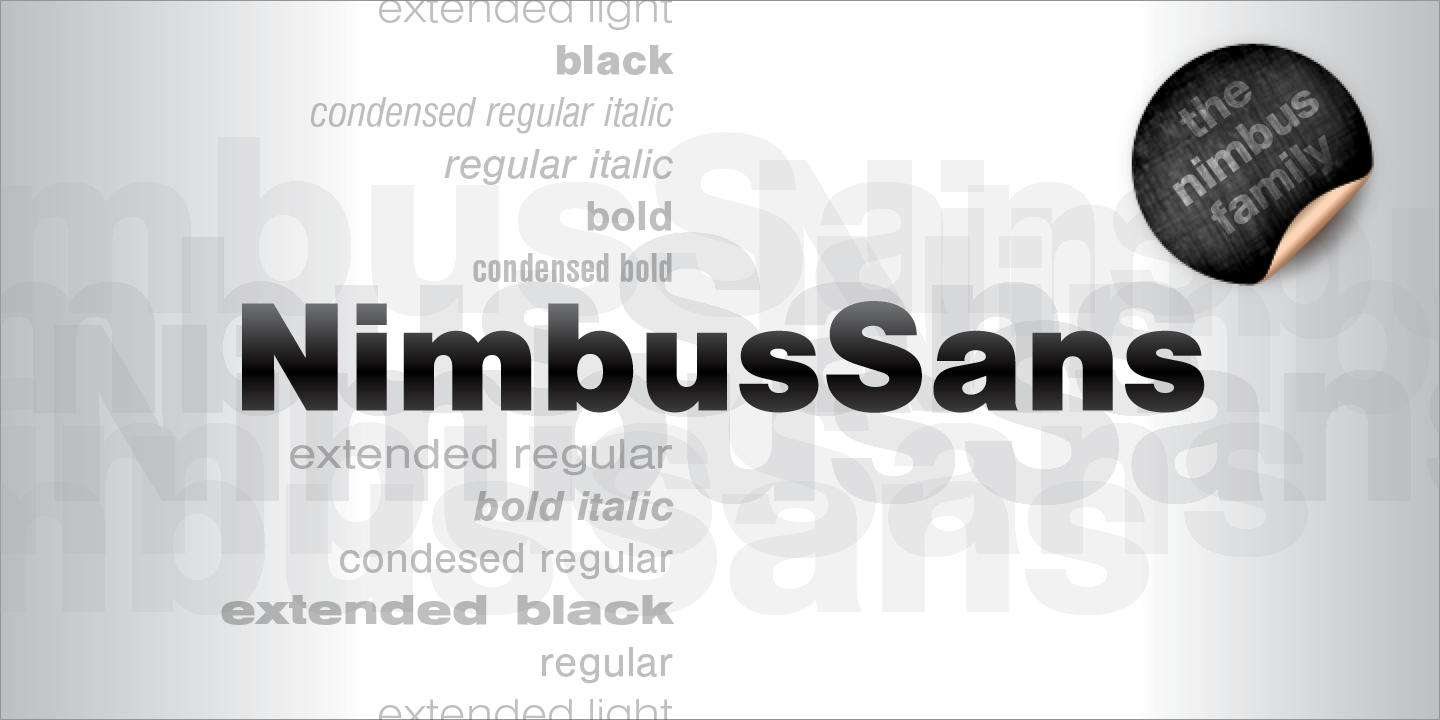 Ejemplo de fuente Nimbus Sans Regular Italic