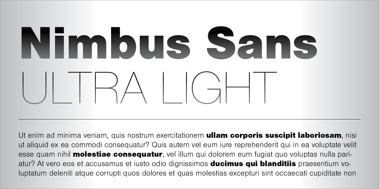Ejemplo de fuente Nimbus Sans Regular Italic