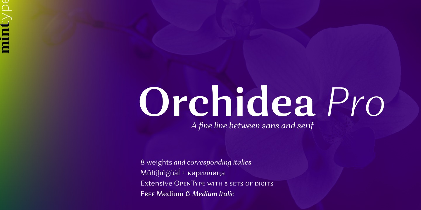 Ejemplo de fuente Orchidea Pro Medium Italic