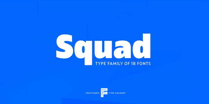 Ejemplo de fuente Squad  Regular Italic