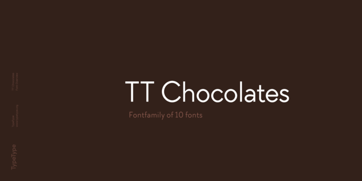 Ejemplo de fuente TT Chocolates  Bold Italic