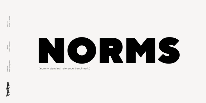 Ejemplo de fuente TT Norms Italic