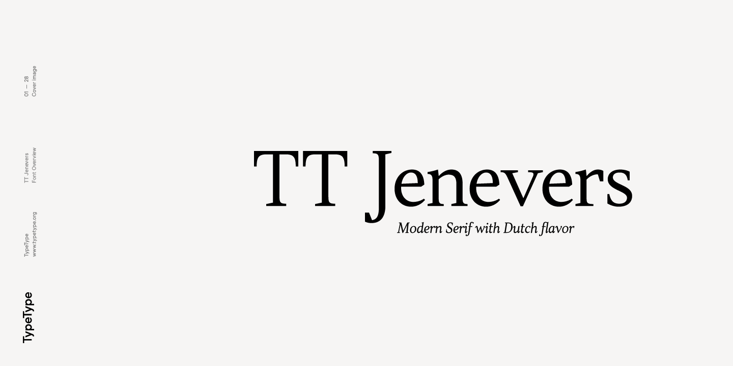 Ejemplo de fuente TT Jenevers  Bold Italic