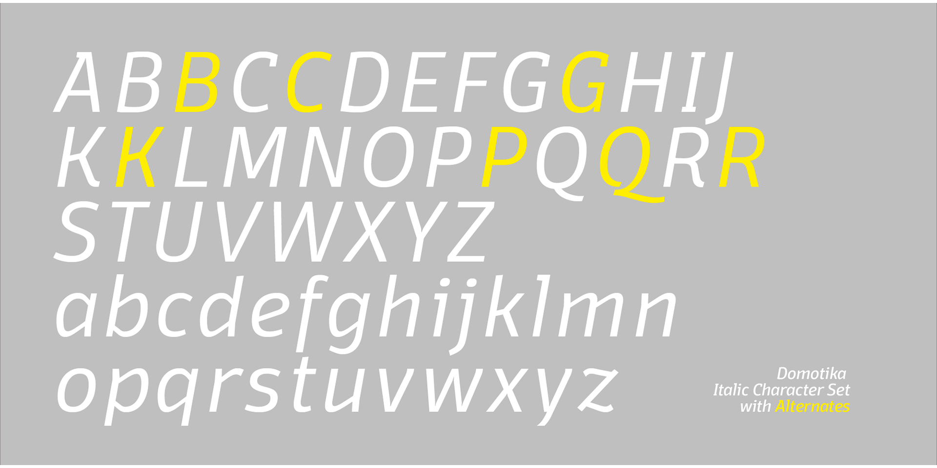 Ejemplo de fuente Domotika Medium Italic