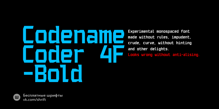 Ejemplo de fuente Codename Coder 4F Bold