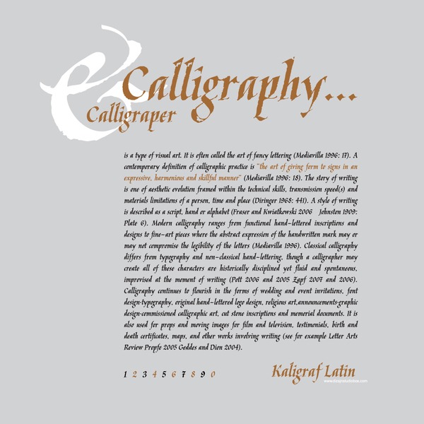 Ejemplo de fuente Kaligrafica, Kaligraf Medium