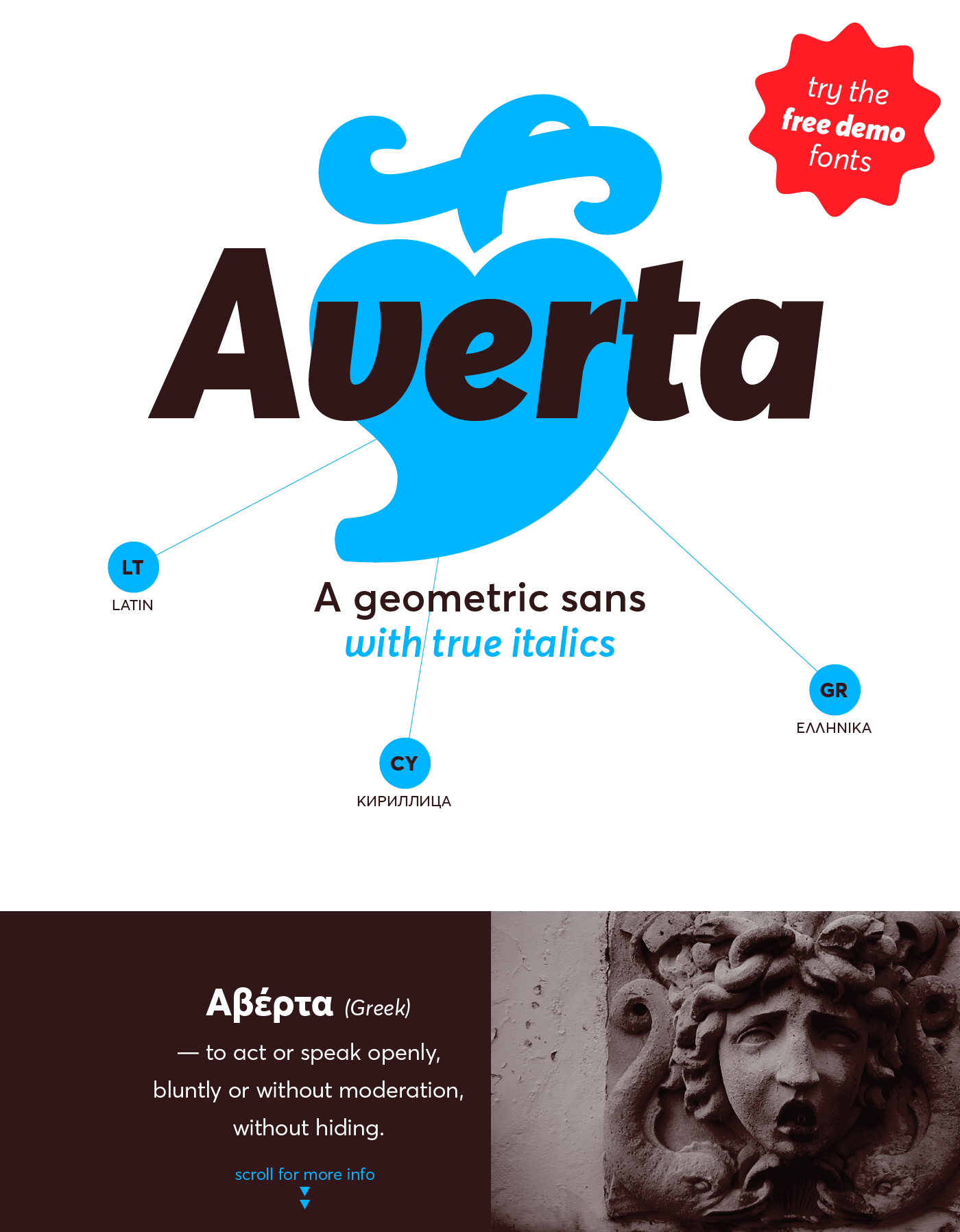 Ejemplo de fuente Averta Extra bold Italic