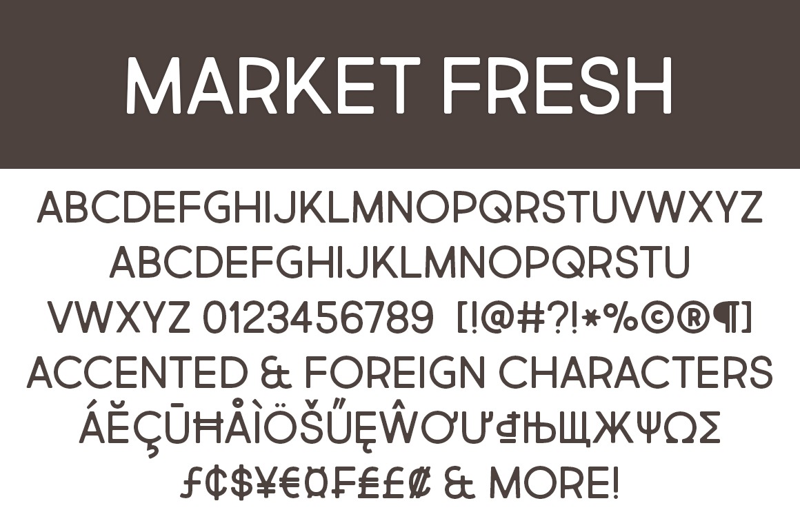 Ejemplo de fuente Market Fresh Bold All Caps
