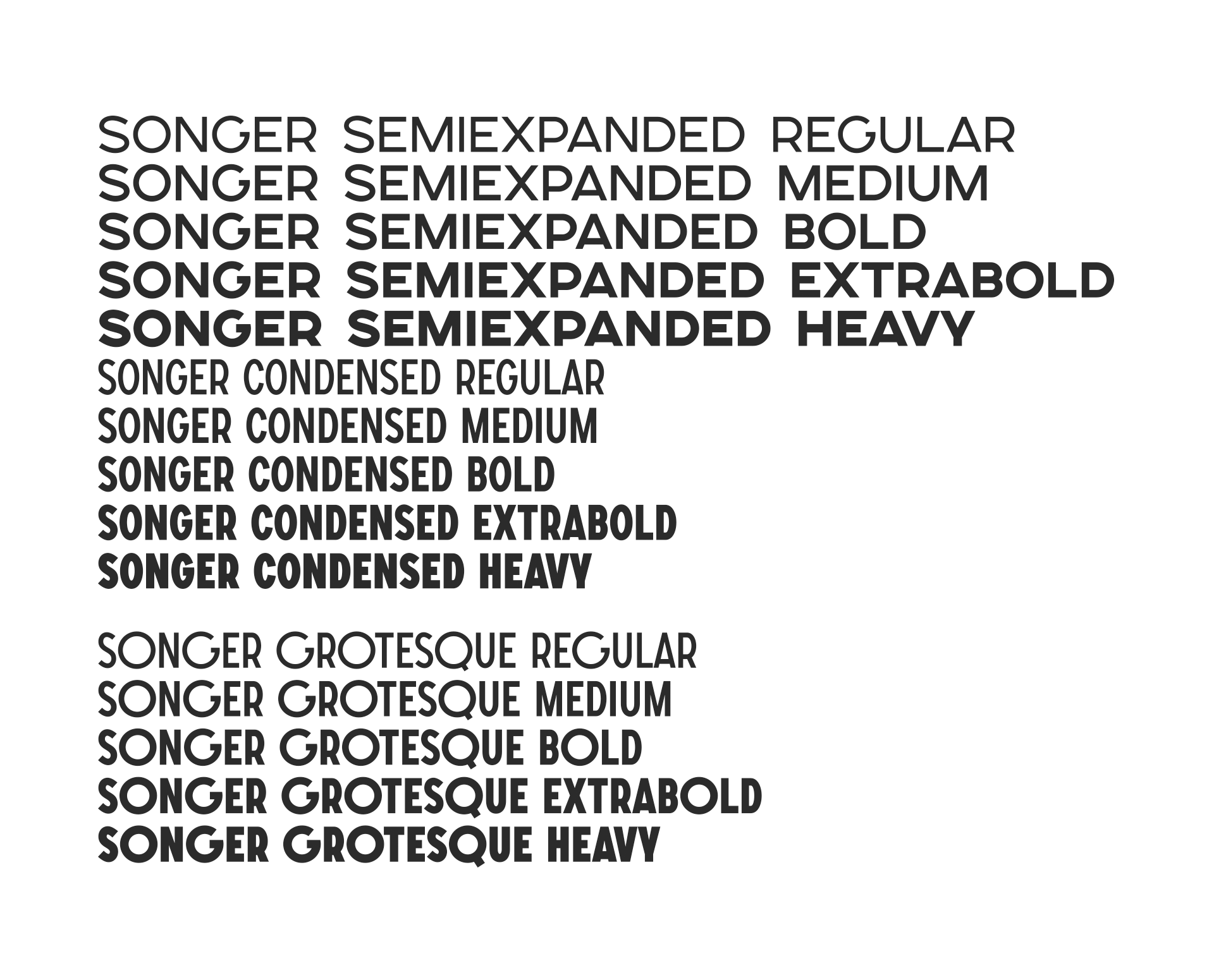 Ejemplo de fuente Songer Condensed Bold