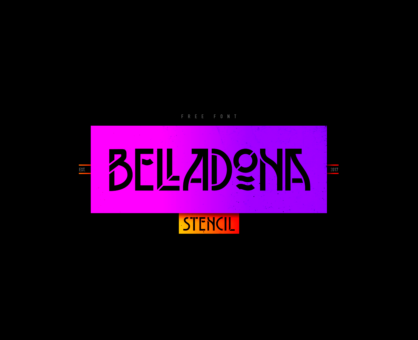Ejemplo de fuente Belladona Stencil Regular