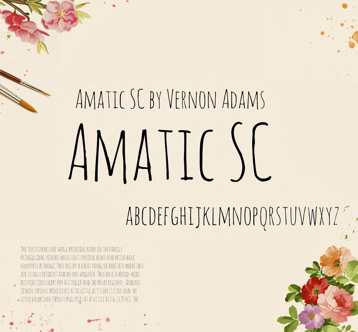 Ejemplo de fuente Amatic SC Bold