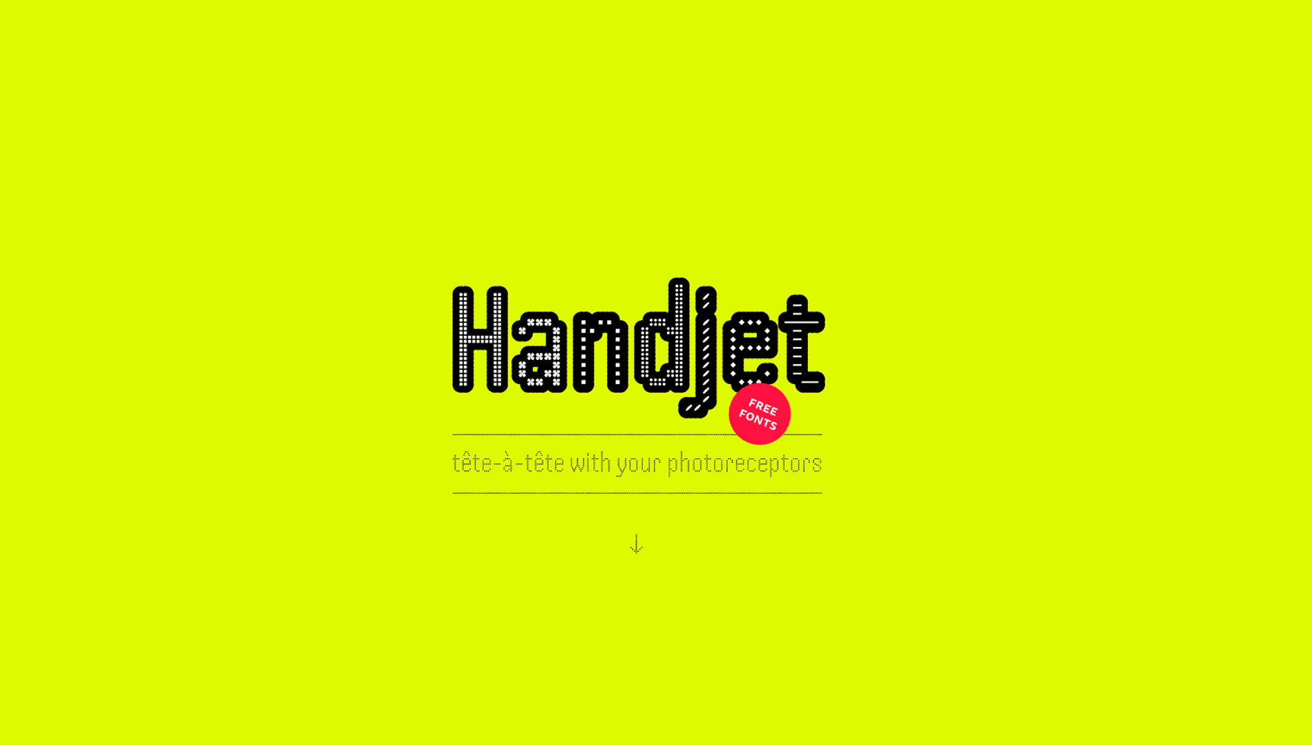 Ejemplo de fuente Handjet Extra light
