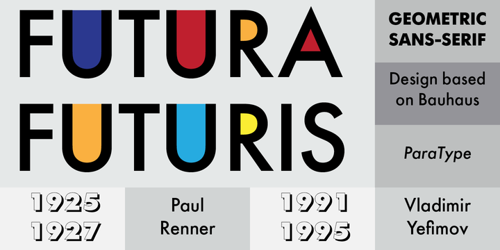 Ejemplo de fuente Futura Futuris Bold Italic