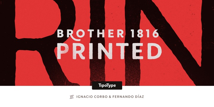 Ejemplo de fuente Brother 1816 Printed Black Italic