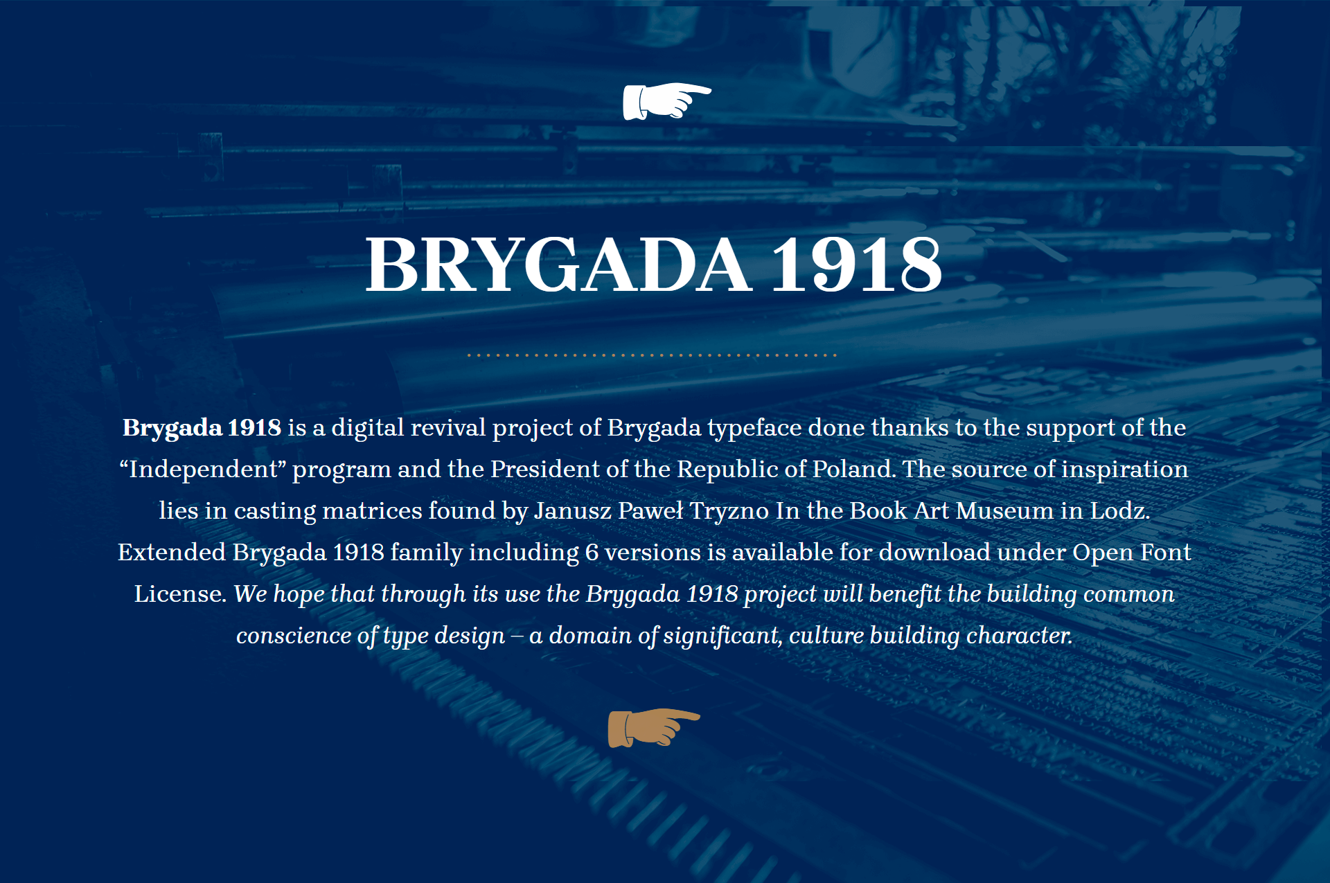 Ejemplo de fuente Brygada 1918 Regular