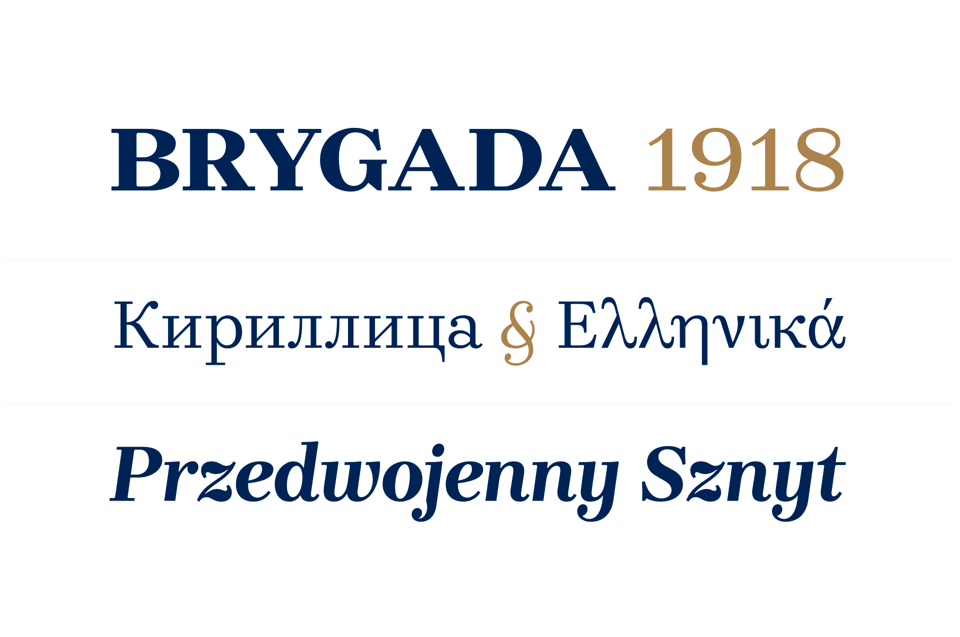 Ejemplo de fuente Brygada 1918 Semi Bold Italic