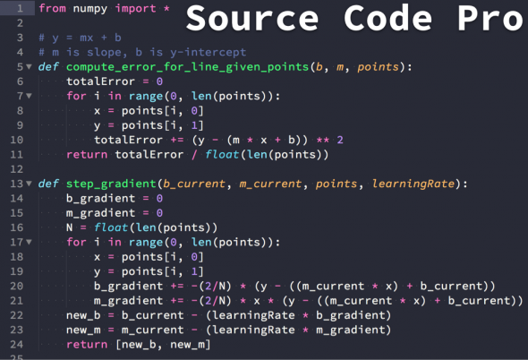 Ejemplo de fuente Source Code Pro Black