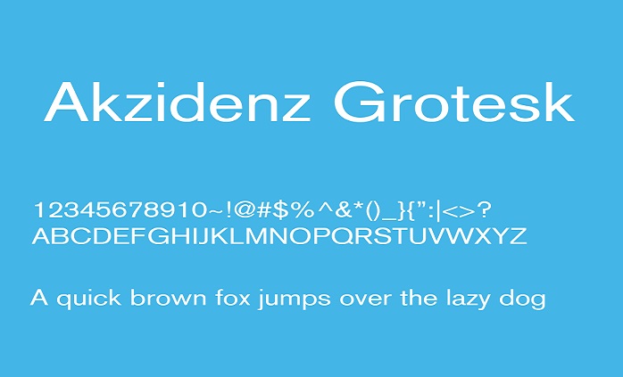 Ejemplo de fuente Akzidenz-Grotesk Pro XBold Cond