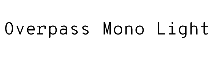 Ejemplo de fuente Overpass Mono Semi Bold