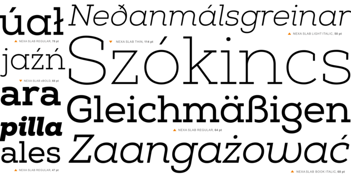 Ejemplo de fuente Nexa Slab Light Italic