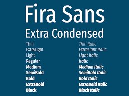 Ejemplo de fuente Fira Sans Extra Condensed Black Italic