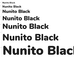 Ejemplo de fuente Nunito Black Italic