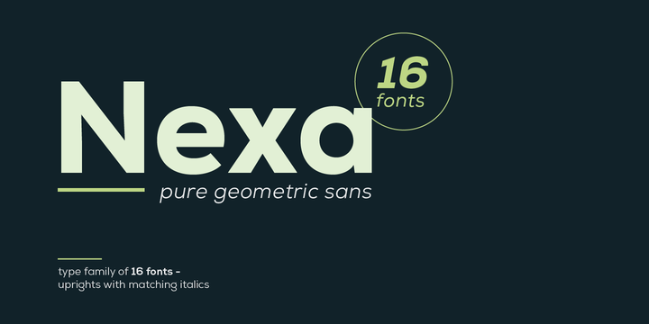 Ejemplo de fuente Nexa  Thin Italic