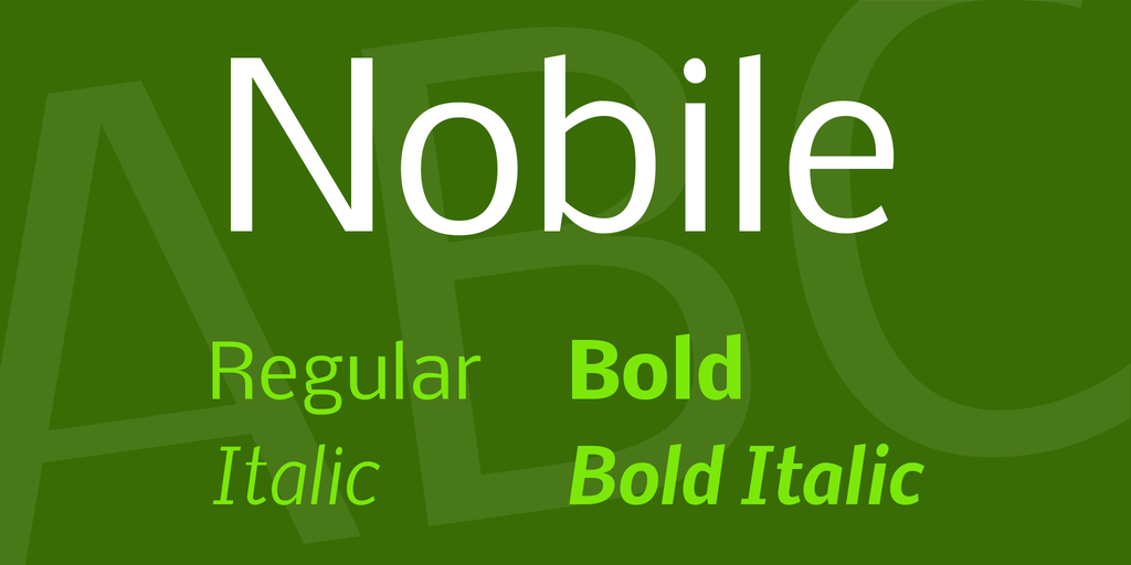 Ejemplo de fuente Nobile Bold Italic