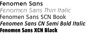 Ejemplo de fuente Fenomen Sans SCN Thin Italic