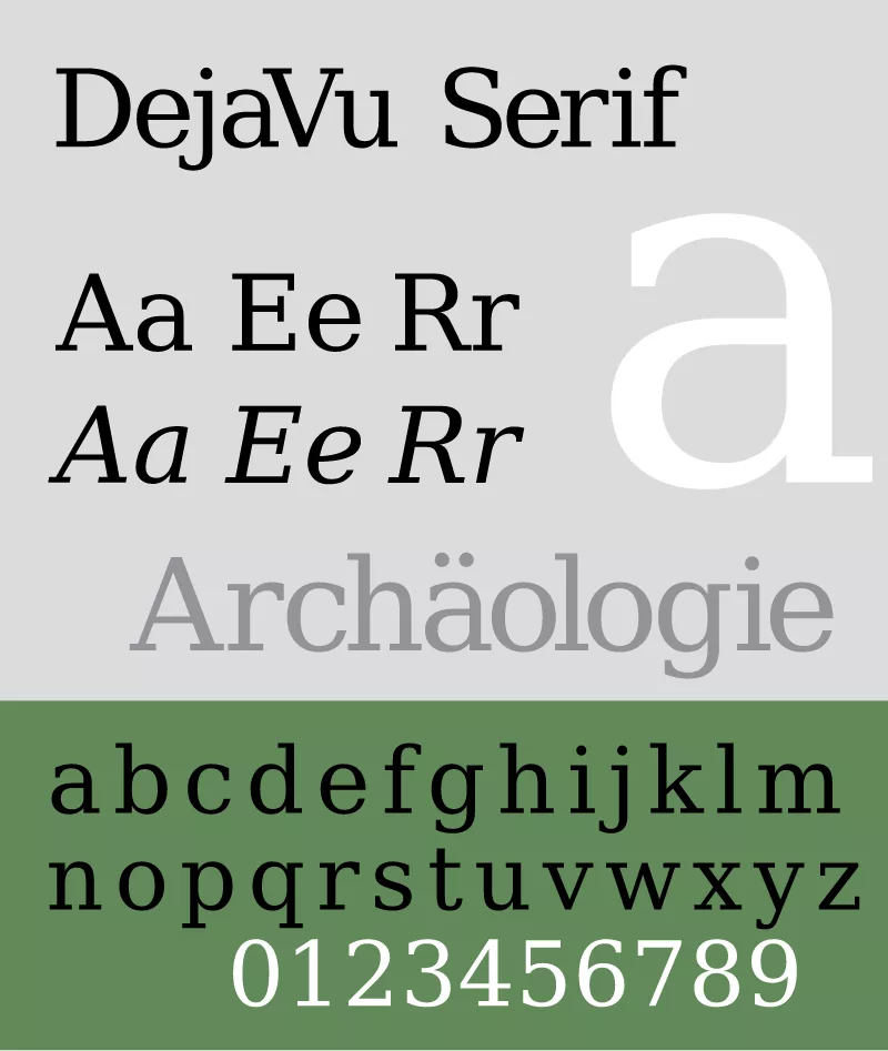 Ejemplo de fuente DejaVu Serif Bold Italic