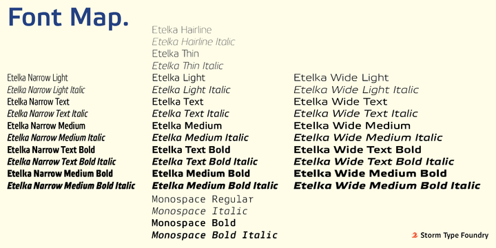 Ejemplo de fuente Etelka  Narrow Medium Pro Bold Italic