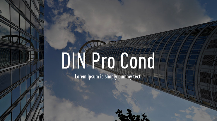 Ejemplo de fuente DIN Pro Condensed Light Italic