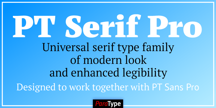 Ejemplo de fuente PT Serif Pro