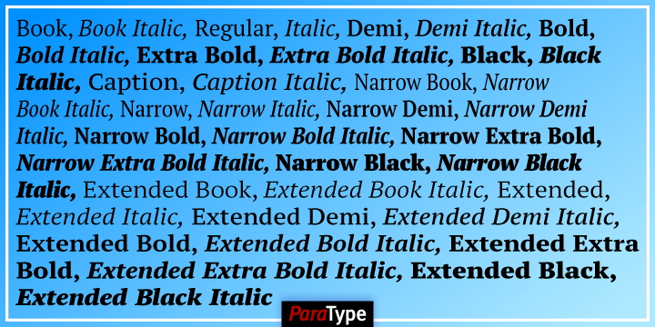 Ejemplo de fuente PT Serif Pro Demi Italic