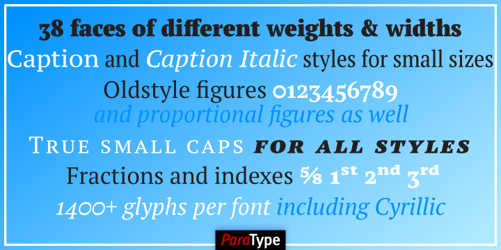 Ejemplo de fuente PT Serif Pro Extra Bold Italic