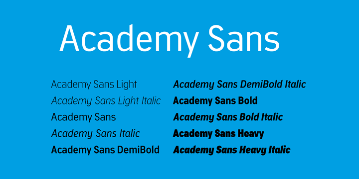 Ejemplo de fuente Academy Sans