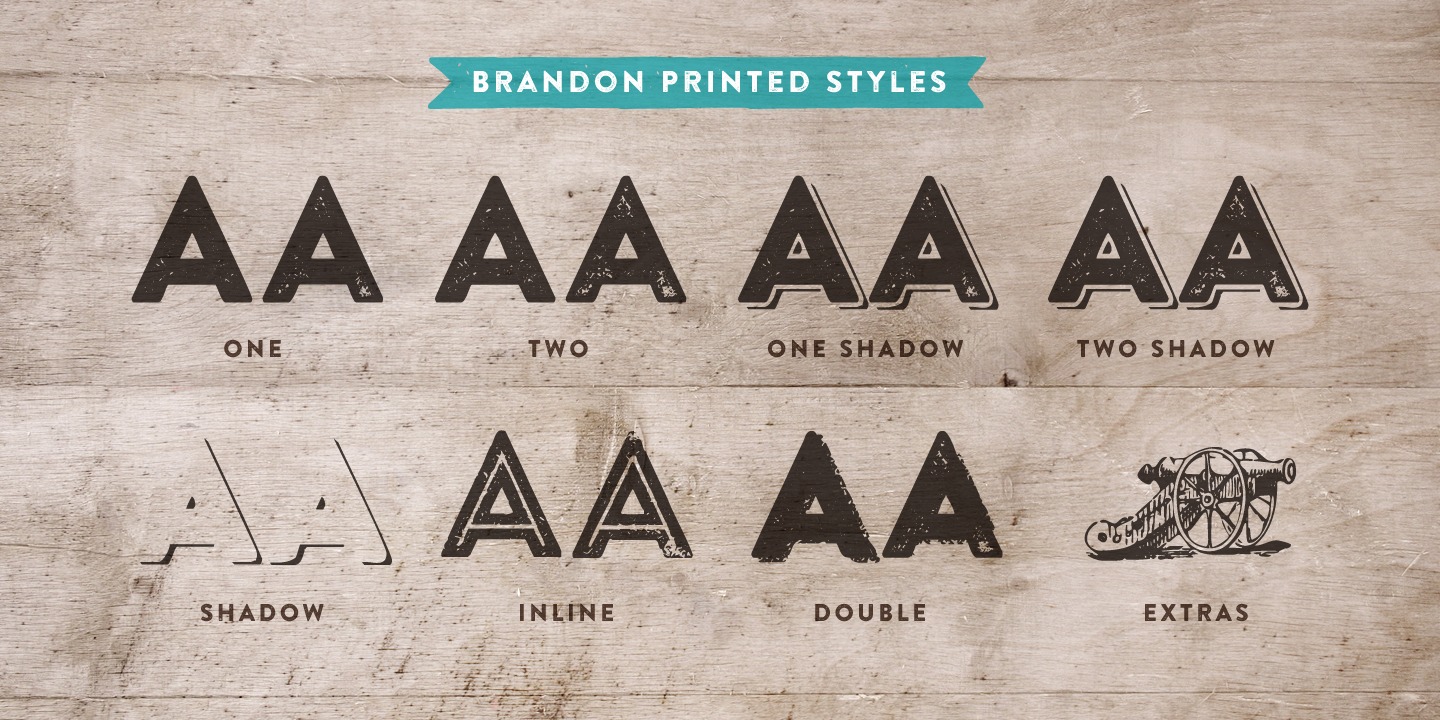 Ejemplo de fuente Brandon Printed One Shadow