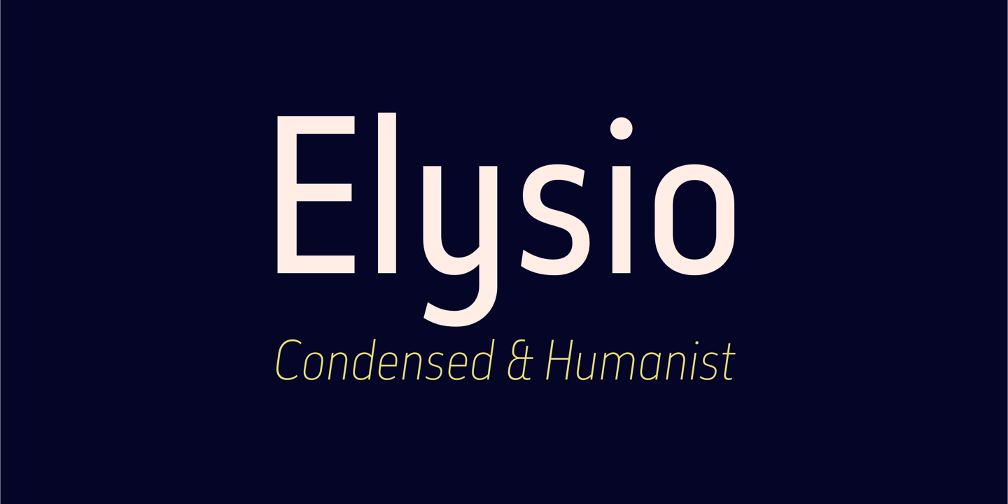 Ejemplo de fuente Elysio Light Italic