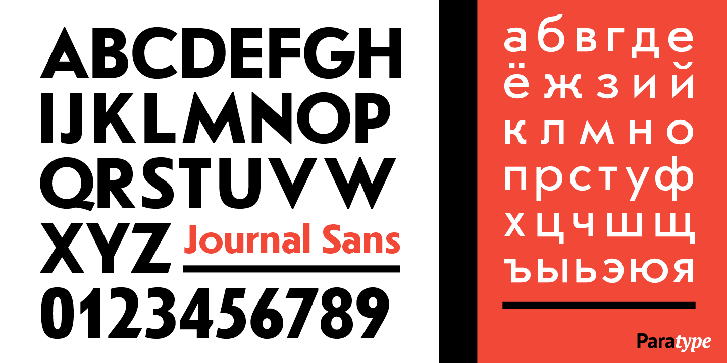 Ejemplo de fuente Journal Sans Bold