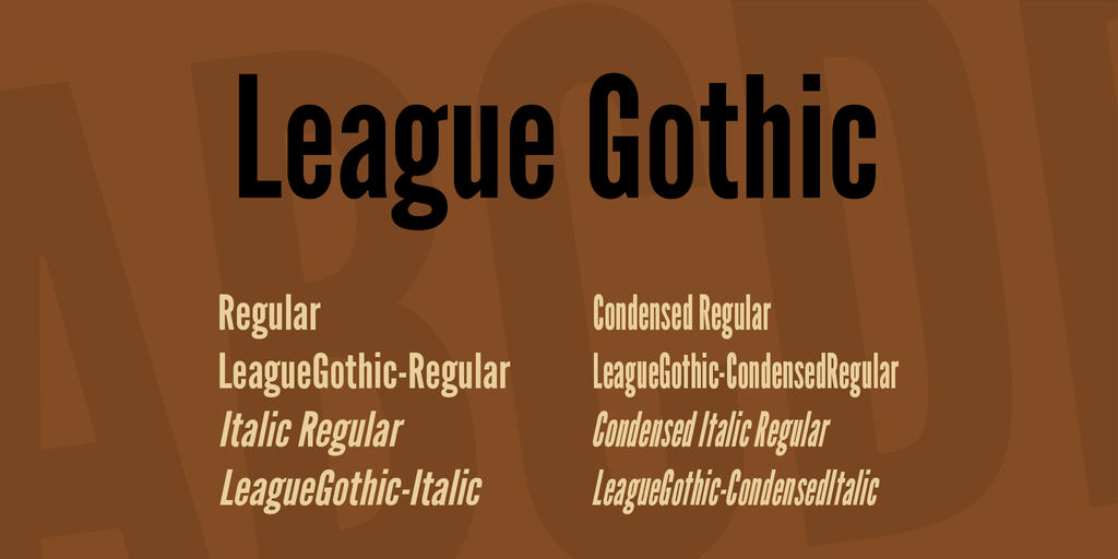 Ejemplo de fuente League Gothic