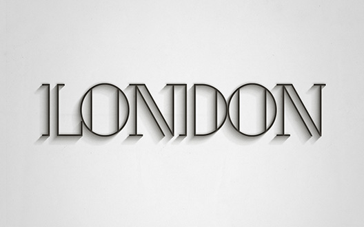 Ejemplo de fuente London Light Italic